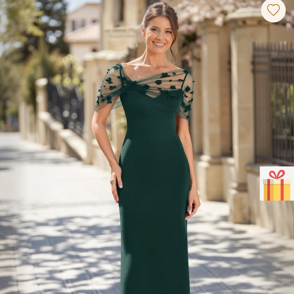 MISSACC Emerald Green Floor-Length Satin Dress NWT